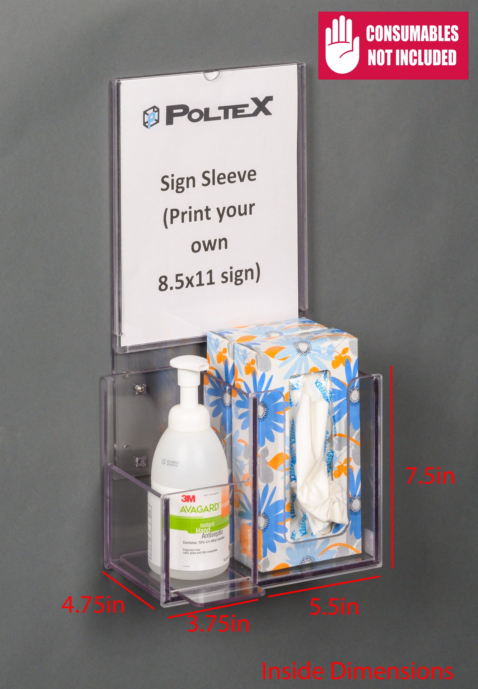 Respiratory Hygiene Station H on Acrylic Stand - Poltex