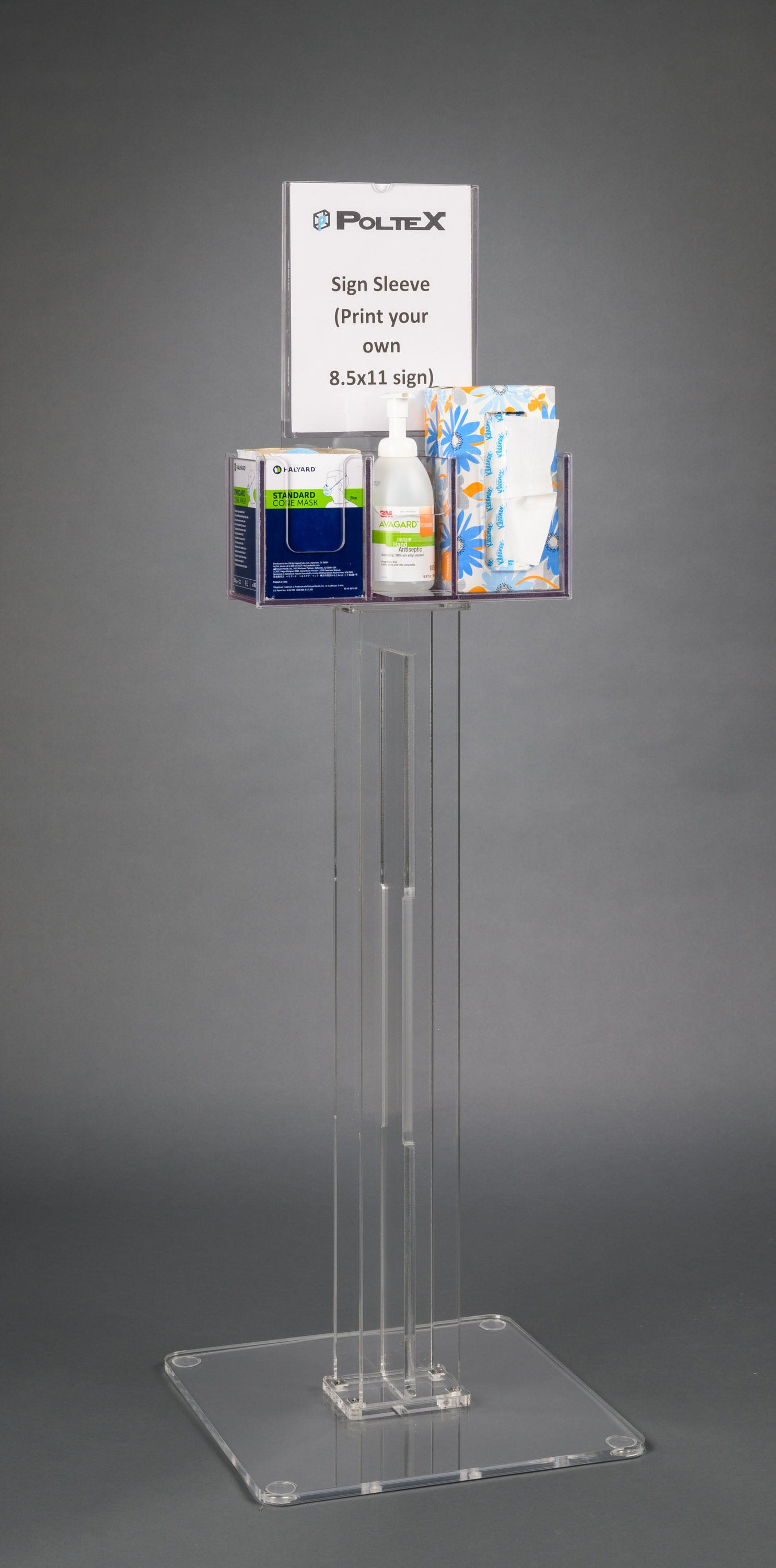 Respiratory Hygiene Station Q on Acrylic Stand - Poltex
